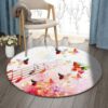 Butterfly Music Round Carpet Floor Rug Living Room Bedroom Decor Round Area Rug Carpet