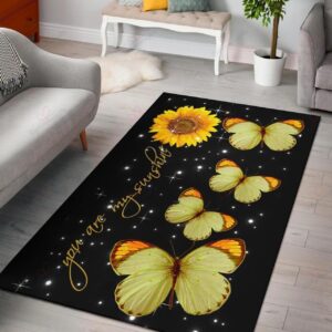 Butterfly My Sunshine Rug Sport Decor Gift Floor Decor Living Room Carpet Rug Area Rug - 04bc517bb939