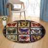 Butterfly Painting 1 Round Carpet Floor Rug Living Room Bedroom Decor Round Area Rug Carpet