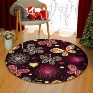 Butterfly Painting 10 Round Carpet Floor Rug Living Room Bedroom Decor Round Area Rug Carpet