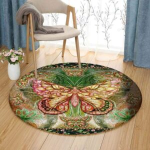 Butterfly Painting 2 Round Carpet Floor Rug Living Room Bedroom Decor Round Area Rug Carpet