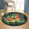 Butterfly Painting 3 Round Carpet Floor Rug Living Room Bedroom Decor Round Area Rug Carpet