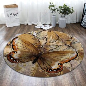 Butterfly Painting 4 Round Carpet Floor Rug Living Room Bedroom Decor Round Area Rug Carpet