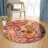 Butterfly Painting 8 Round Carpet Floor Rug Living Room Bedroom Decor Round Area Rug Carpet