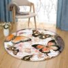 Butterfly Painting Round Carpet Floor Rug Living Room Bedroom Decor Round Area Rug Carpet
