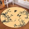 Butterfly Pattern 2 Round Carpet Floor Rug Living Room Bedroom Decor Round Area Rug Carpet