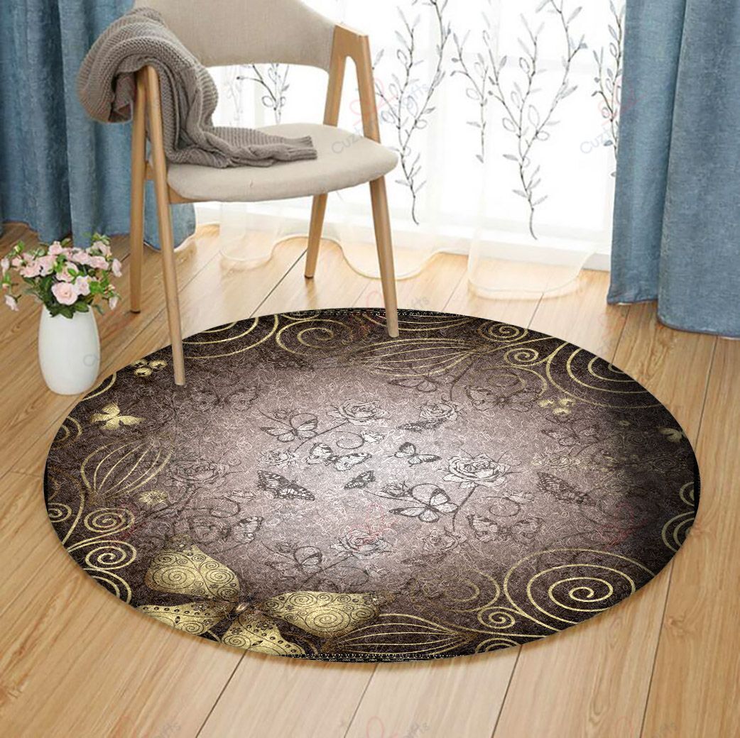 Butterfly Pattern 4 Round Carpet Floor Rug Living Room Bedroom Decor Round Area Rug Carpet Butterfly Pattern 4 Round Carpet Floor Rug Living Room Bedroom Decor Round Area Rug Carpet