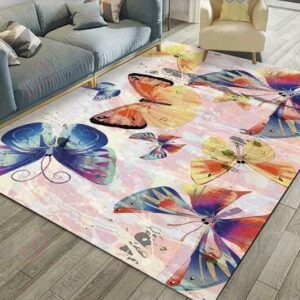 Butterfly Pattern 5 Rug Sport Decor Gift Floor Decor Living Room Carpet Rug Area Rug - 85d40a87e256