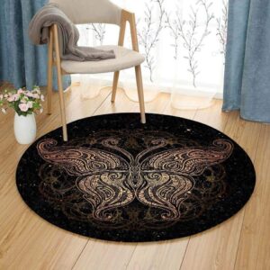 Butterfly Pattern 6 Round Carpet Floor Rug Living Room Bedroom Decor Round Area Rug Carpet