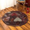 Butterfly Pattern Round Carpet Floor Rug Living Room Bedroom Decor Round Area Rug Carpet
