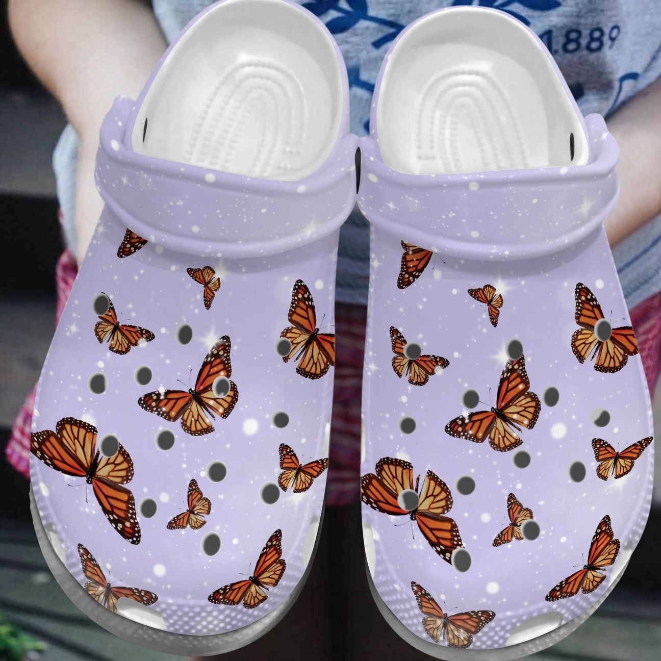 Butterfly Pattern Personalized Clog Custom Crocs Comfortablefashion Style Comfortable For Women Men Kid Print 3D Butterfly Pattern Personalized Clog Custom Crocs Comfortablefashion Style Comfortable For Women Men Kid Print 3D