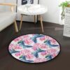 Butterfly Peony Floral Round Carpet Floor Rug Living Room Bedroom Decor Round Area Rug Carpet