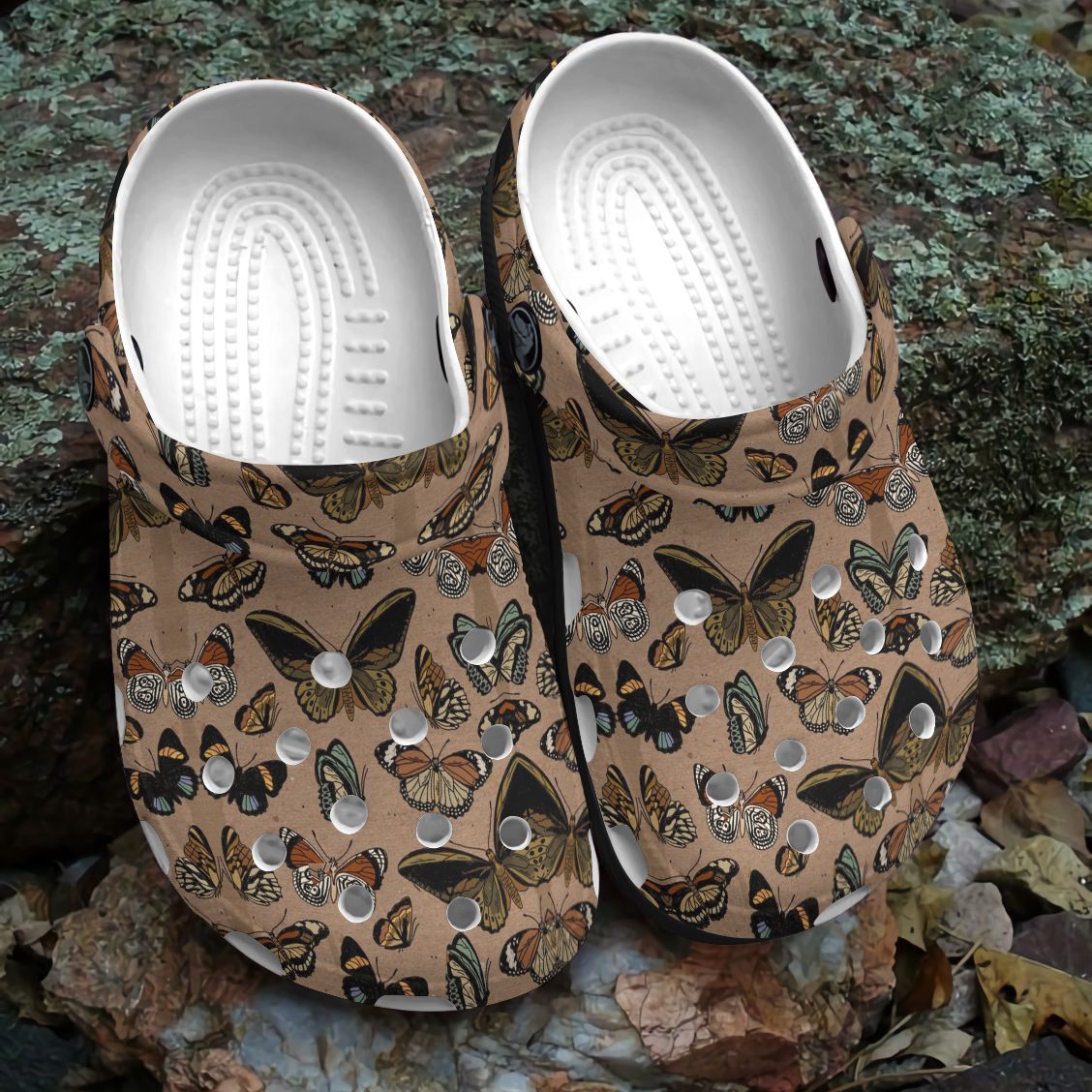 Butterfly Personalize Clog Custom Crocs Fashionstyle Comfortable For Women Men Kid Print 3D Brown Butterfly Butterfly Personalize Clog Custom Crocs Fashionstyle Comfortable For Women Men Kid Print 3D Brown Butterfly
