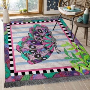Butterfly Purple Rug Sport Decor Gift Floor Decor Living Room Carpet Rug Area Rug - a59a699e854e