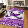 Butterfly Purple Mandala Rug Sport Decor Gift Floor Decor Living Room Carpet Rug Area Rug - 400e74c157c8