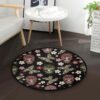 Butterfly Skull Floral Round Carpet Floor Rug Living Room Bedroom Decor Round Area Rug Carpet