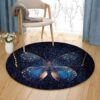 Butterfly Star Round Carpet Floor Rug Living Room Bedroom Decor Round Area Rug Carpet