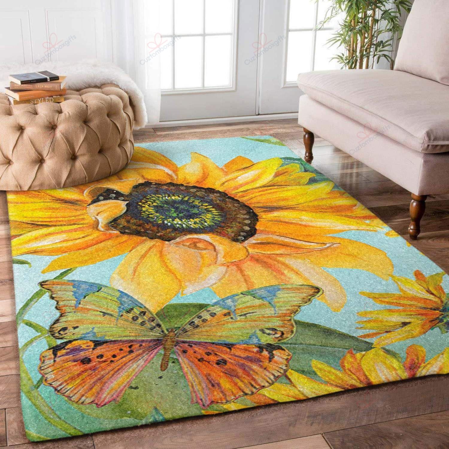 Butterfly Sunflower Rug Sport Decor Gift Floor Decor Living Room Carpet Rug Area Rug - 592ad60f8b3e Butterfly Sunflower Rug Sport Decor Gift Floor Decor Living Room Carpet Rug Area Rug - 592ad60f8b3e