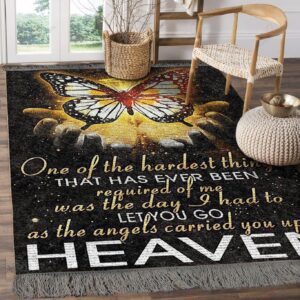 Butterfly The Angels Carried You Up To Heaven Rug Sport Decor Gift Floor Decor Living Room Carpet Rug Area Rug - 85884f4bd189