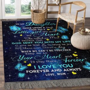 Butterfly To My Daughter Mom Once Upon A Time Rug Sport Decor Gift Floor Decor Living Room Carpet Rug Area Rug - b5df7d3fea73