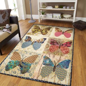 Butterfly Vintage 1 Rug Sport Decor Gift Floor Decor Living Room Carpet Rug Area Rug - abd669b9bbe1
