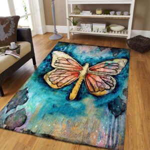 Butterfly Vintage Rug Sport Decor Gift Floor Decor Living Room Carpet Rug Area Rug - beee05f3022c