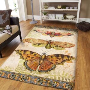 Butterfly Vintage Rug Sport Decor Gift Floor Decor Living Room Carpet Rug Area Rug - f9c1be73d1da