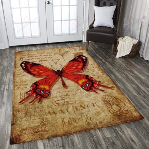 Butterfly Vintage Rug Sport Decor Gift Floor Decor Living Room Carpet Rug Area Rug - 5baa5f1ca5f8