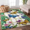 Butterfly Window Rug Sport Decor Gift Floor Decor Living Room Carpet Rug Area Rug - 4e7b49a30981