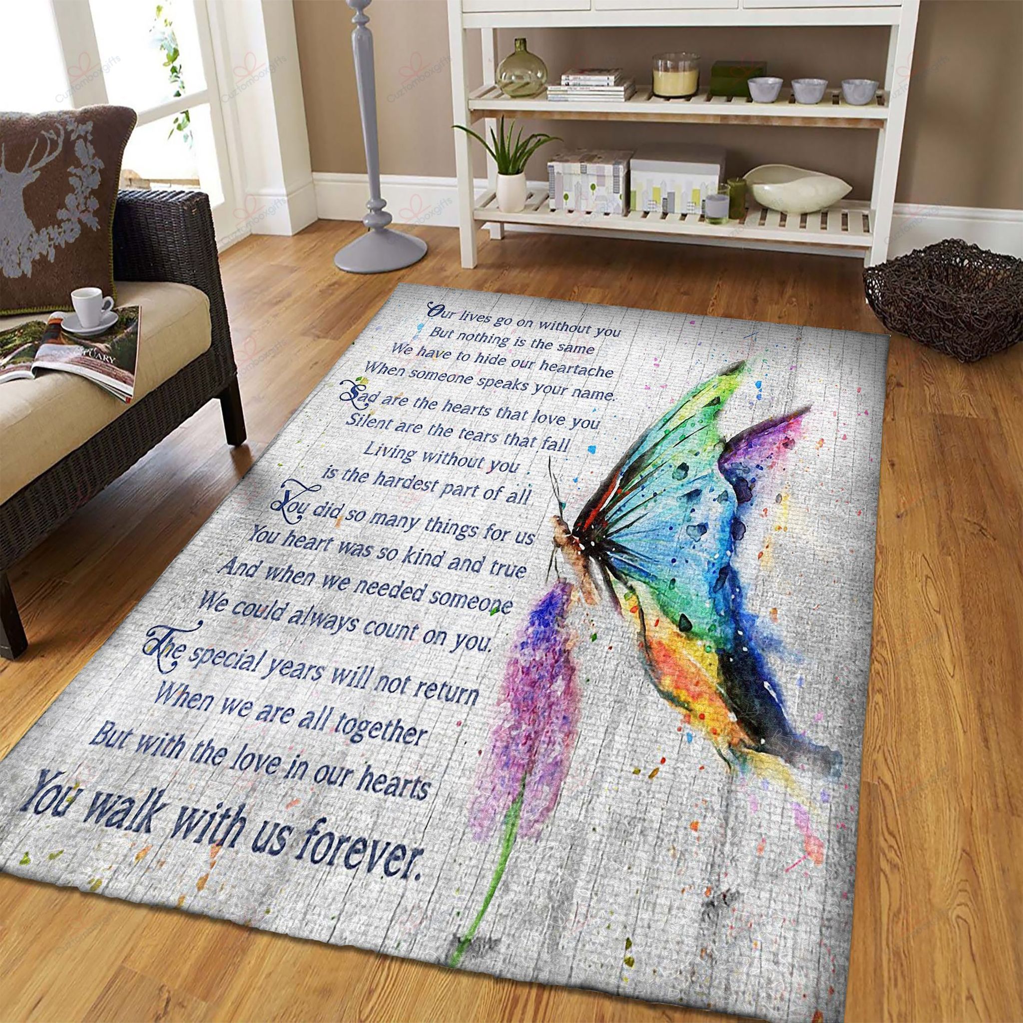 Butterfly You Walk With Us Forever Rug Sport Decor Gift Floor Decor Living Room Carpet Rug Area Rug - 068d63dc08e0 Butterfly You Walk With Us Forever Rug Sport Decor Gift Floor Decor Living Room Carpet Rug Area Rug - 068d63dc08e0