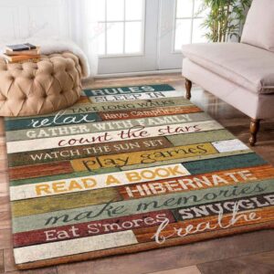 Cabin Rules Rug Sport Decor Gift Floor Decor Living Room Carpet Rug Area Rug - 2d6630e0197a