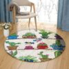Cactus And Birds Round Carpet Floor Rug Living Room Bedroom Decor Round Area Rug Carpet