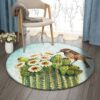 Cactus Bird Round Carpet Floor Rug Living Room Bedroom Decor Round Area Rug Carpet