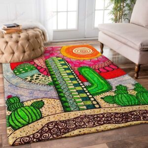 Cactus Painting 2 Rug Sport Decor Gift Floor Decor Living Room Carpet Rug Area Rug - 573f3e88de99