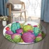 Cactus Painting 6 Round Carpet Floor Rug Living Room Bedroom Decor Round Area Rug Carpet