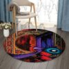 Calligraphy Round Carpet Floor Rug Living Room Bedroom Decor Round Area Rug Carpet
