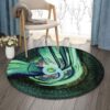Calligraphy Pattern Round Carpet Floor Rug Living Room Bedroom Decor Round Area Rug Carpet