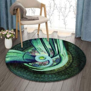 Calligraphy Pattern Round Carpet Floor Rug Living Room Bedroom Decor Round Area Rug Carpet