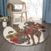 Camel Pattern Round Carpet Floor Rug Living Room Bedroom Decor Round Area Rug Carpet