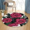 Camellia Round Carpet Floor Rug Living Room Bedroom Decor Round Area Rug Carpet