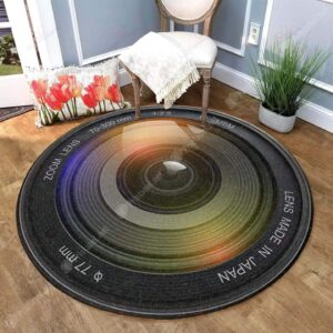 Camera Lens Round Carpet Floor Rug Living Room Bedroom Decor Round Area Rug Carpet