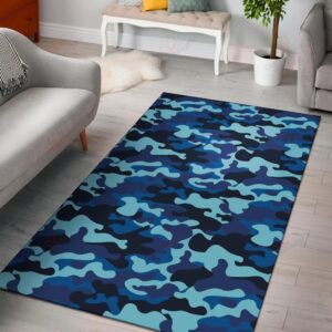 Camo Blue Pattern 4 Rug Sport Decor Gift Floor Decor Living Room Carpet Rug Area Rug - 5ad5708c60e4