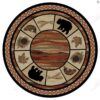 Camp Wild Bear Round Carpet Floor Rug Living Room Bedroom Decor Round Area Rug Carpet