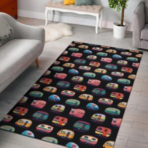 Camper Camping Pattern Rug Sport Decor Gift Floor Decor Living Room Carpet Rug Area Rug - b5e5a16de0e2