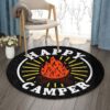 Camper Fire Round Carpet Floor Rug Living Room Bedroom Decor Round Area Rug Carpet