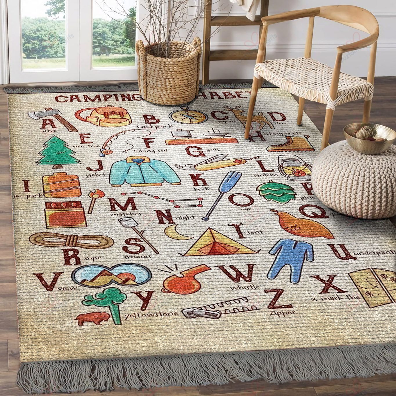 Camping Alphabet Rug Sport Decor Gift Floor Decor Living Room Carpet Rug Area Rug - 2f55bff0863d Camping Alphabet Rug Sport Decor Gift Floor Decor Living Room Carpet Rug Area Rug - 2f55bff0863d