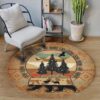 Camping And Into The Forest Round Carpet Floor Rug Living Room Bedroom Decor Round Area Rug Carpet