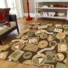 Camping Brown Stamp Rug Sport Decor Gift Floor Decor Living Room Carpet Rug Area Rug - 7c73e0d36fa2
