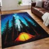 Camping Campfire Night Rug Sport Decor Gift Floor Decor Living Room Carpet Rug Area Rug - 7e673e481083