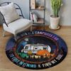 Camping Campsites Round Carpet Floor Rug Living Room Bedroom Decor Round Area Rug Carpet